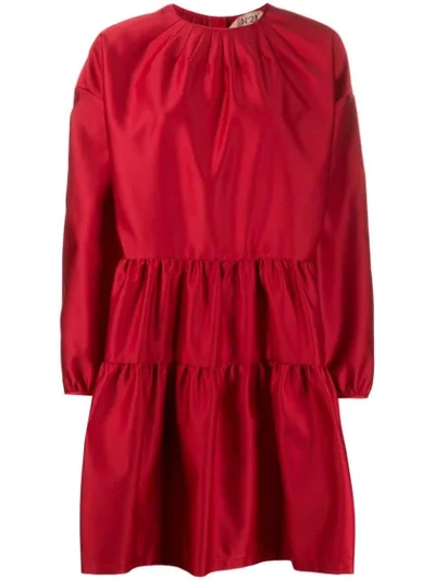 Shop N°21 Flared Ruched Dress In 4460 Red