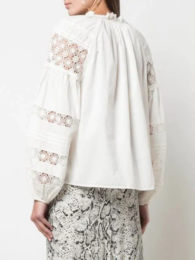 Shop Ulla Johnson Crochet Insert Blouse In White