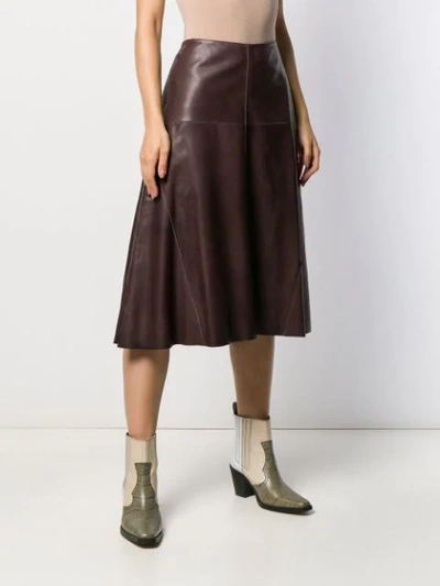Shop Arma Panelled Leather Skirt In Acai
