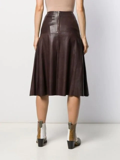 Shop Arma Panelled Leather Skirt In Acai