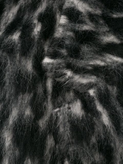 Shop Rochas Belted Animal Pattern Coat In Black