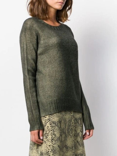 Shop Aragona Crew-neck Knit Sweater In Green