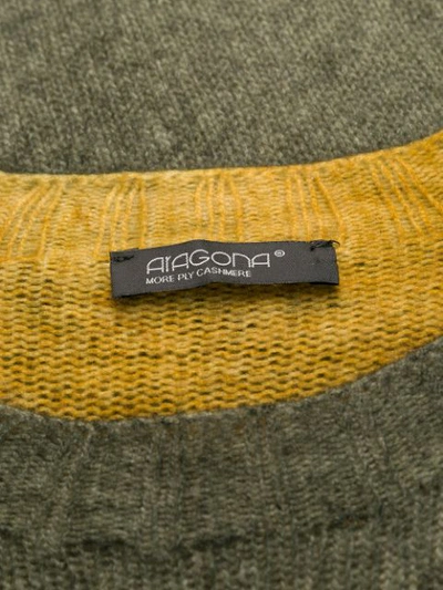Shop Aragona Crew-neck Knit Sweater In Green