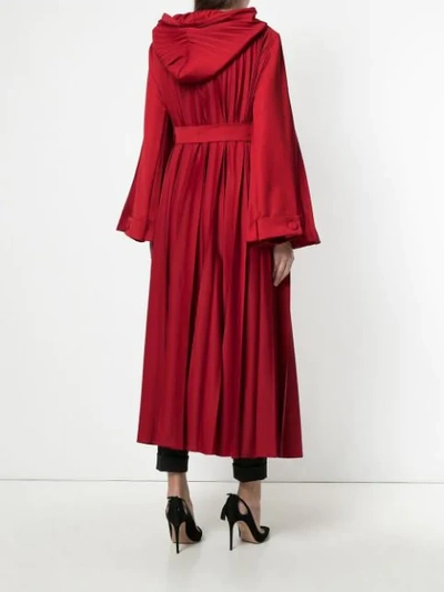 Shop Atu Body Couture Pleated Coat - Red