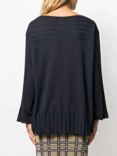 Shop Antonio Marras Ribbed-trim Knit Sweater In Blue