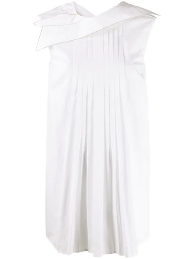 Shop Marni Pleated Sleeveless Blouse In White