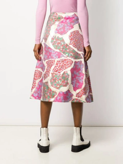 Shop Marni Patchwork Skirt In Pink