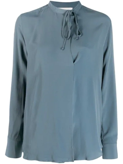 Shop Incotex Neck-tied Blouse In Blue