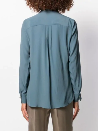 Shop Incotex Neck-tied Blouse In Blue