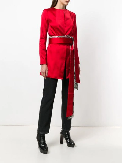 Shop Rouge Margaux Tie Waist Fitted Jacket - Red