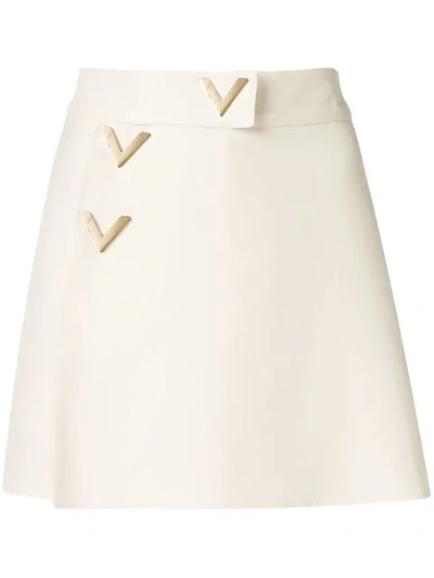 Shop Valentino V-detail Shorts In Dc4 Almond