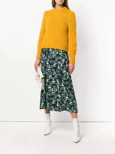 Shop Isabel Marant Cropped Chunky Knit Sweater In Yellow & Orange