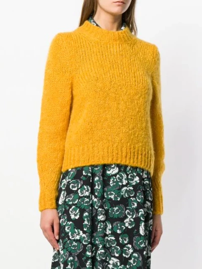 Shop Isabel Marant Cropped Chunky Knit Sweater In Yellow & Orange