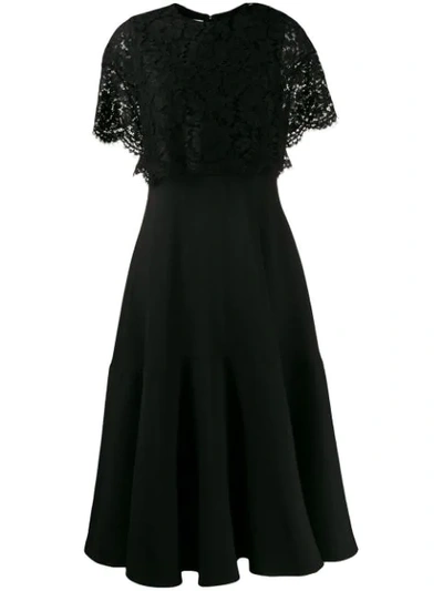 Shop Valentino Lace Layered Dress In Black