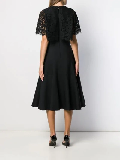 Shop Valentino Lace Layered Dress In Black
