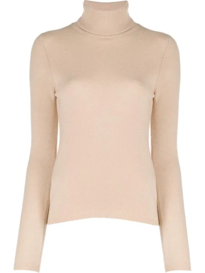 Shop Allude Roll Neck Jumper In Neutrals