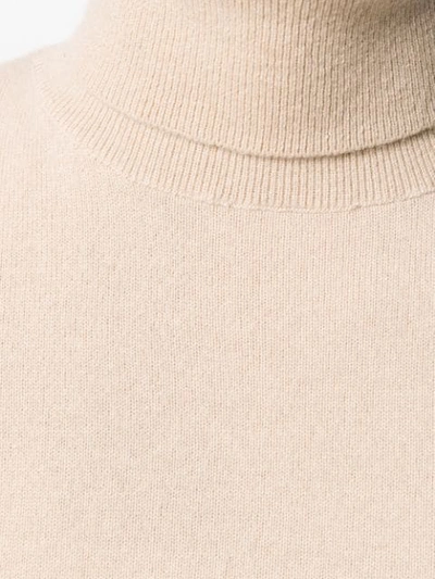 Shop Allude Roll Neck Jumper In Neutrals
