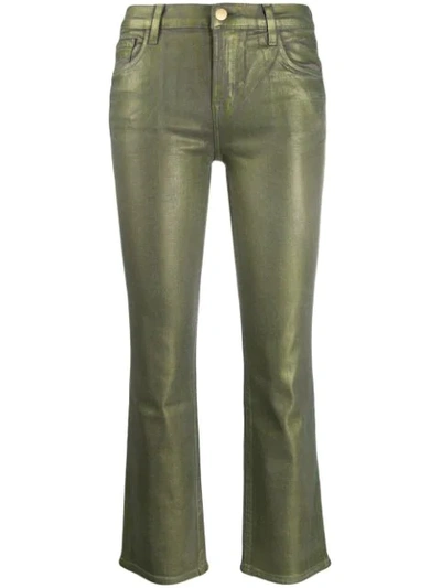 Shop J Brand Cropped Skinny Jeans In Green