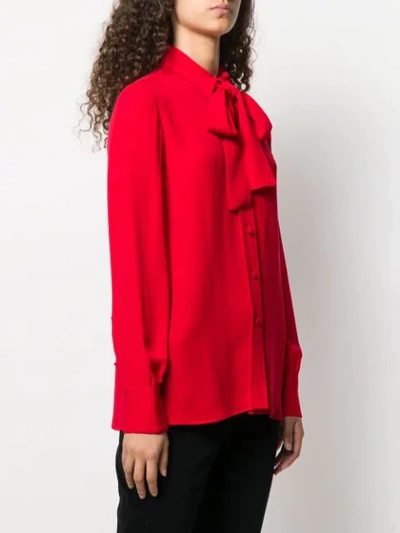 Shop Valentino V Plaque Blouse In Red
