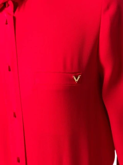 VALENTINO SHIRT SILK WITH GOLD V AND PUSSYBOW - 红色