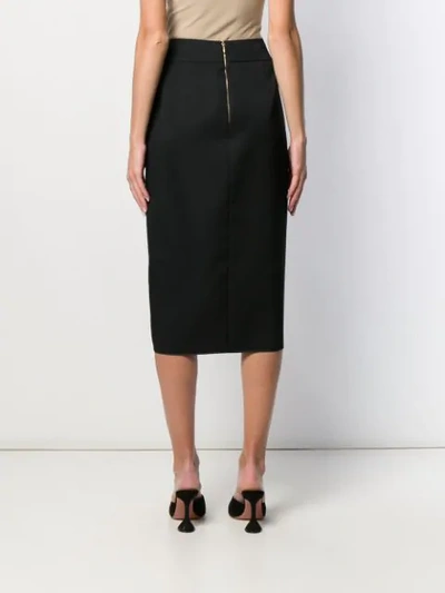 Shop Rochas Wrap Midi Skirt In Black
