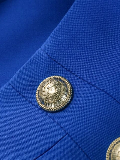 Shop Balmain Button-detailed Mini Skirt In Blue