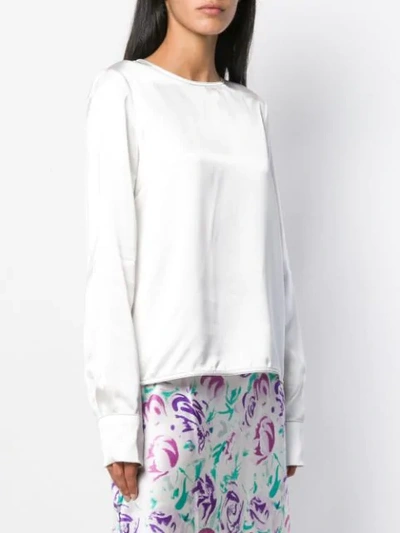 Shop Marni Crew Neck Blouse In White