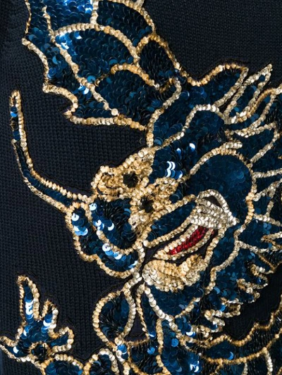 Shop P.a.r.o.s.h . Dragon Sequin Sweater - Blue