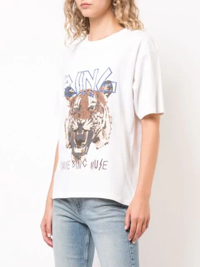 Shop Anine Bing Tiger T-shirt In White