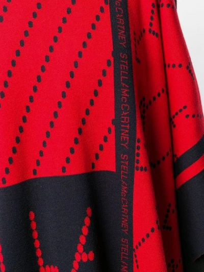 Shop Stella Mccartney Logo Print Midi Poncho In Red