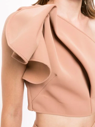 Shop Acler Habana Cropped Top In Clay