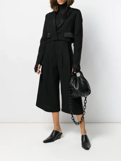 Shop Andrea Ya'aqov Wide Leg Culottes In Black