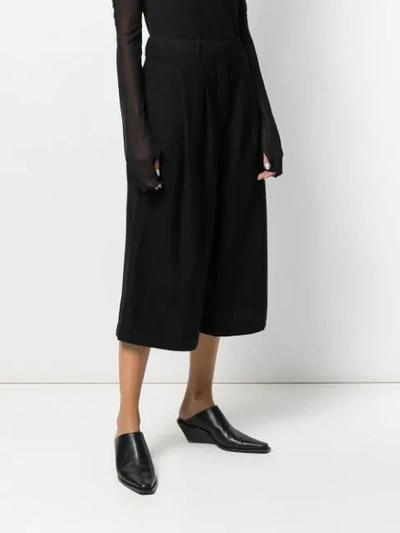 Shop Andrea Ya'aqov Wide Leg Culottes In Black