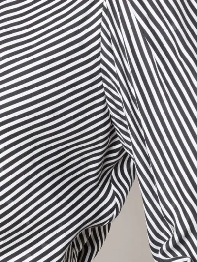 Shop Frame Striped Puff-shoulder Blouse In Black