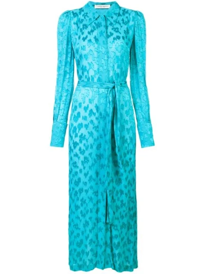 CAROLINA HERRERA JACQUARD SHIRT MAXI DRESS - 蓝色