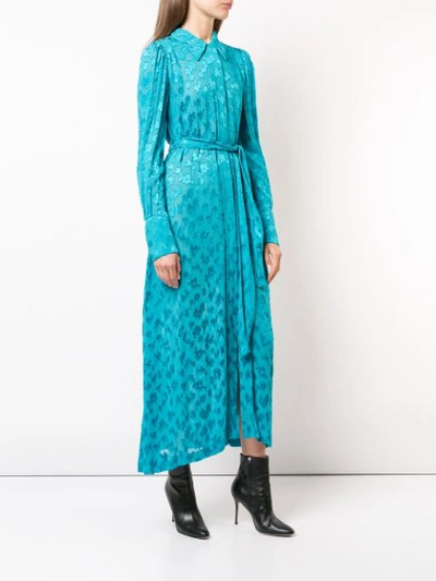 CAROLINA HERRERA JACQUARD SHIRT MAXI DRESS - 蓝色