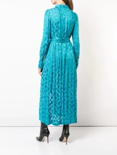 Shop Carolina Herrera Jacquard Shirt Maxi Dress - Blue