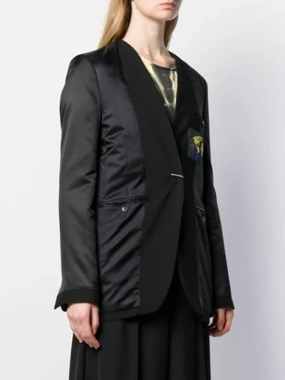 Shop Mm6 Maison Margiela Reversed Logo Patch Blazer In Black