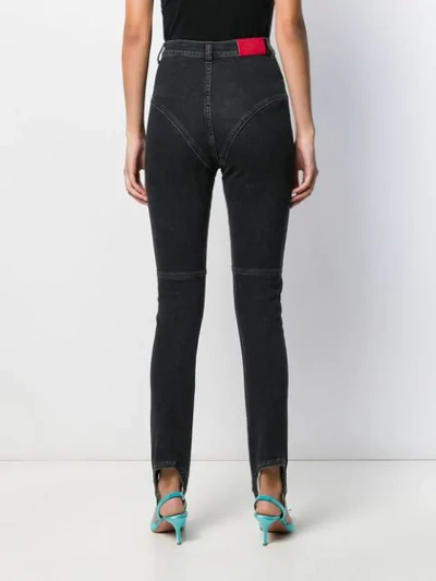 Shop Alessandra Rich High-rise Stirrup Jeans In Black