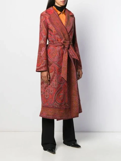 Shop Etro 'lindsey' Mantel In Red