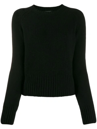 ARAGONA ROUND NECK JUMPER - 黑色