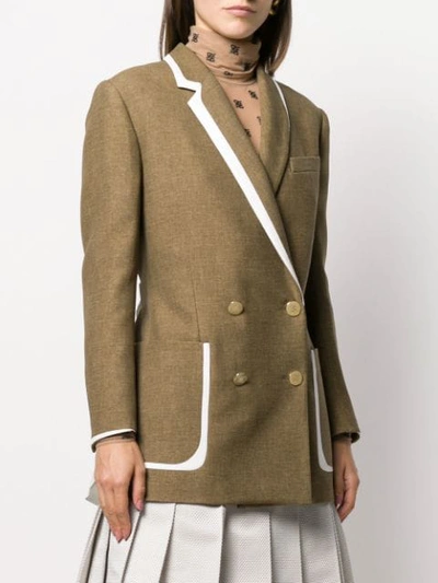 Shop Fendi Straight-cut Coat In Brown