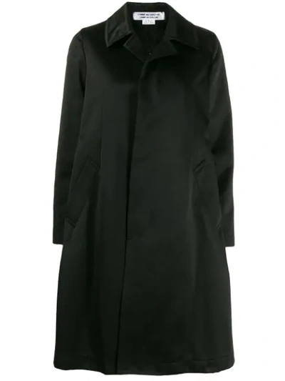 Shop Comme Des Garçons Comme Des Garçons Concealed Front Fastening Coat In Black