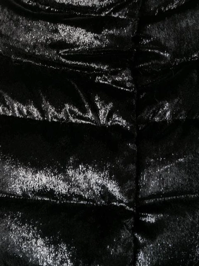 Shop Herno Velvet Puffer Jacket In Black