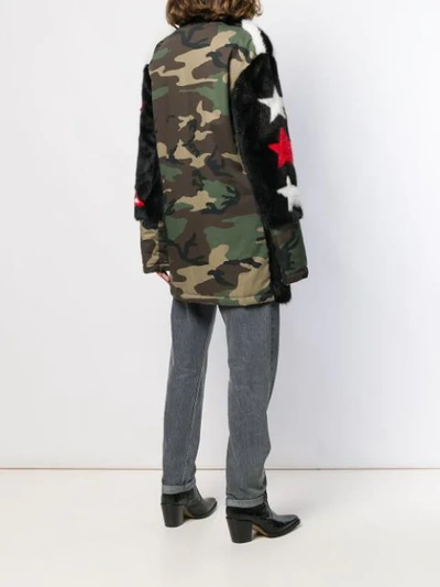 Shop Philipp Plein Camo Lined Parka Coat In Black