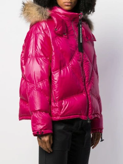 Shop As65 Fur Hooded Jacket In Pink