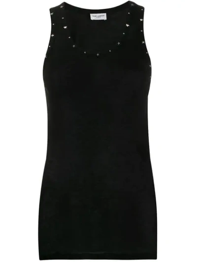 Shop Saint Laurent Star-studded Tank Top In Black