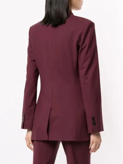 Shop Theory Double Breasted Blazer In Red