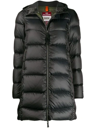 Shop Parajumpers Hooded Padded Jacket In Grey