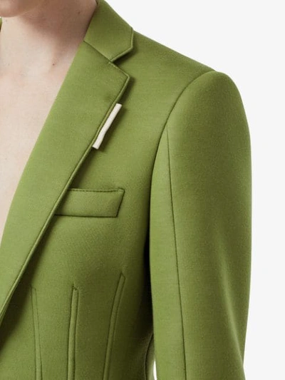 Shop Burberry Double-faced Neoprene Tailored Jacket In Green